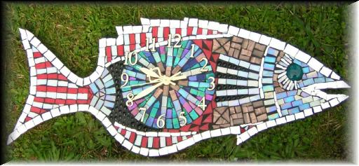 Mosaic Fish Clock
